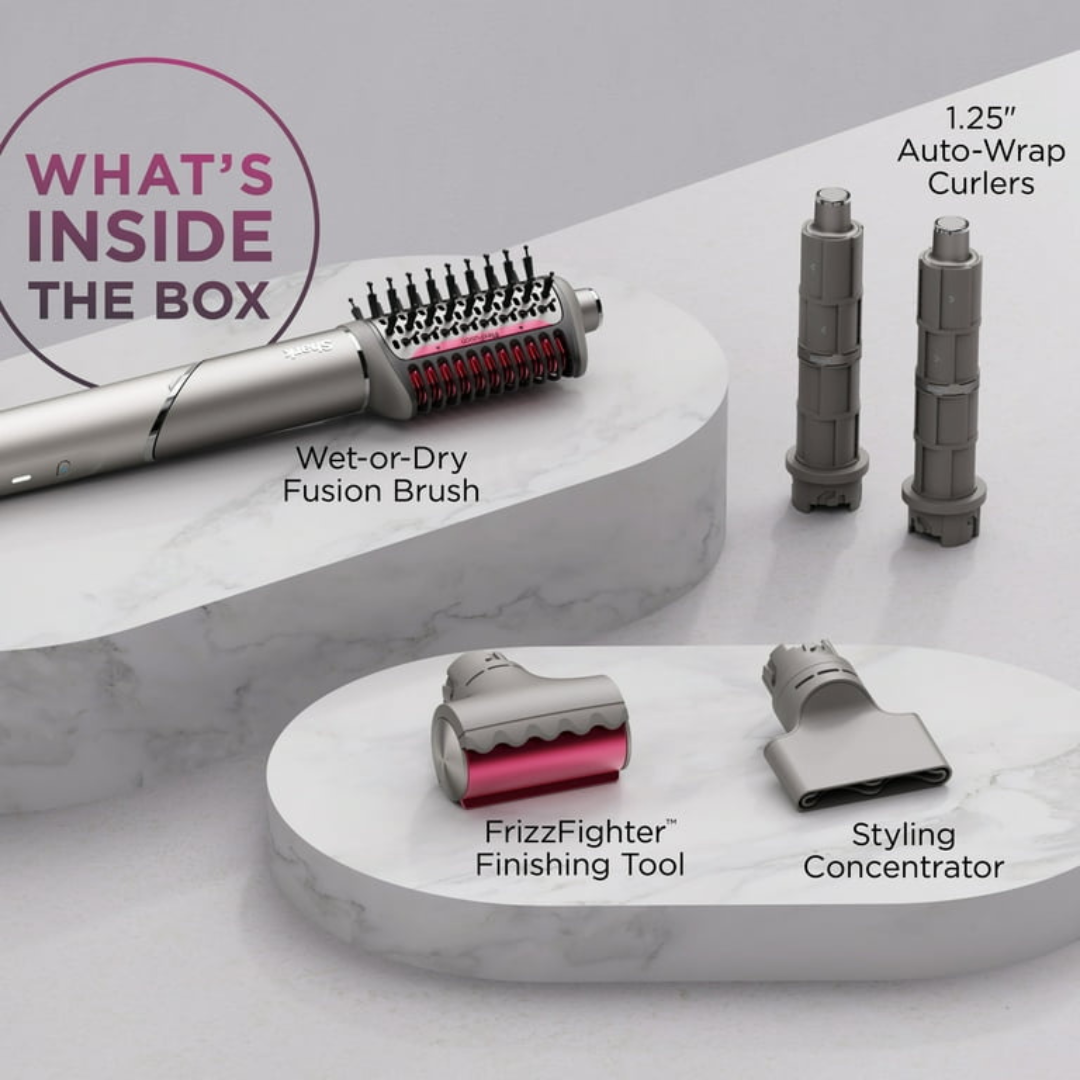 Shark FlexFusion Air & Ceramic Hair Styling System, Hair Dryer & Straightener, HD641 Metallic Mist