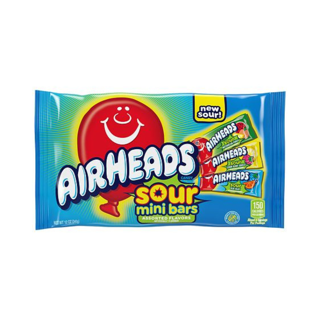Airheads Candy Sour Mini Bars Assorted - 12 Oz Best by: 02/27, haggle goods, www.hagglegoods.store