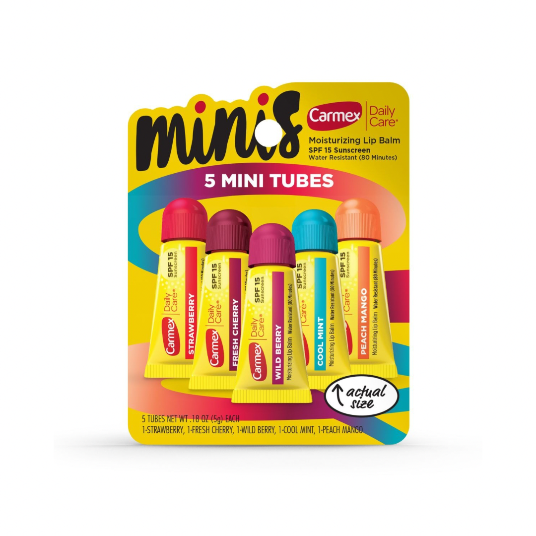 Carmex Daily Care Mini Moisturizing Lip Balm - Assorted Flavors - SPF 15 - 0.9oz/5ct, haggle goods