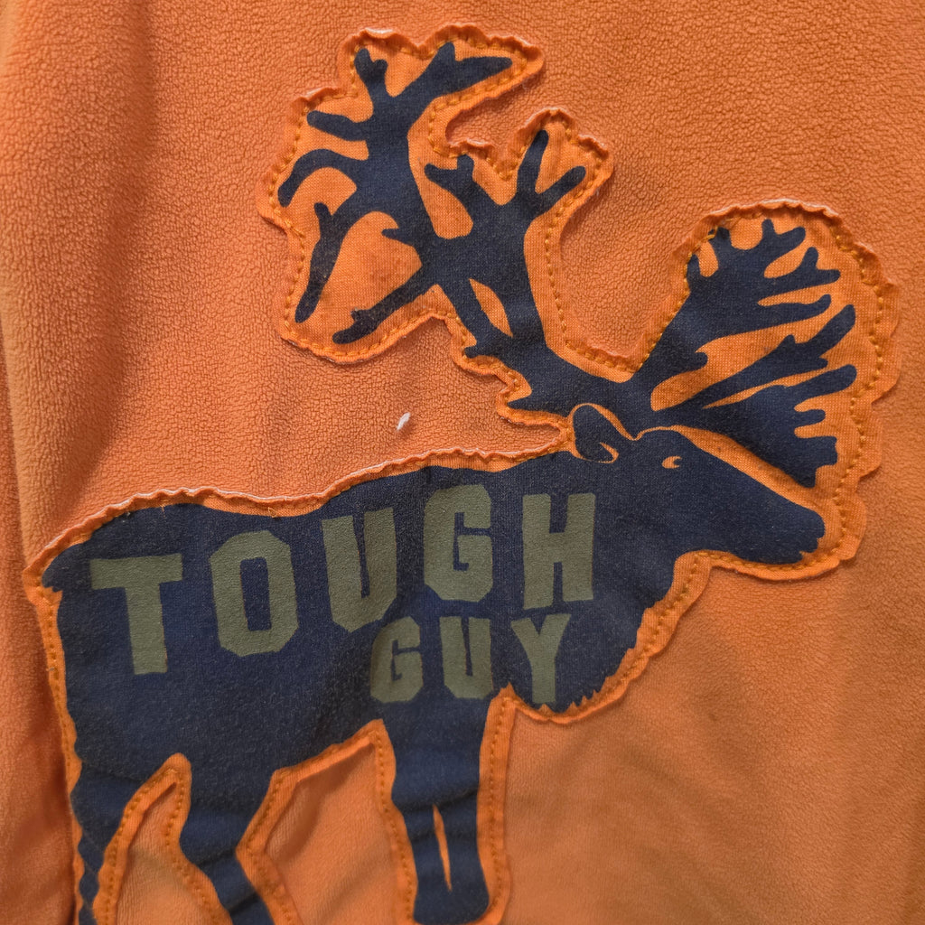 Carter's Boys Fleece Shirt Size 7 - Orange Tough Guy Moose Graphic Pullover - Kids Long Sleeve, haggle goods, haggle goods store, Storage Seekers
