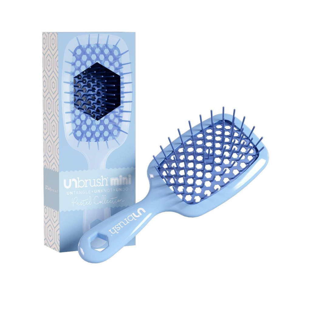 UNbrush Mini Pastel Detangling Hair Brush - Periwinkle Light Blue: Hair Styling, All Hair Types