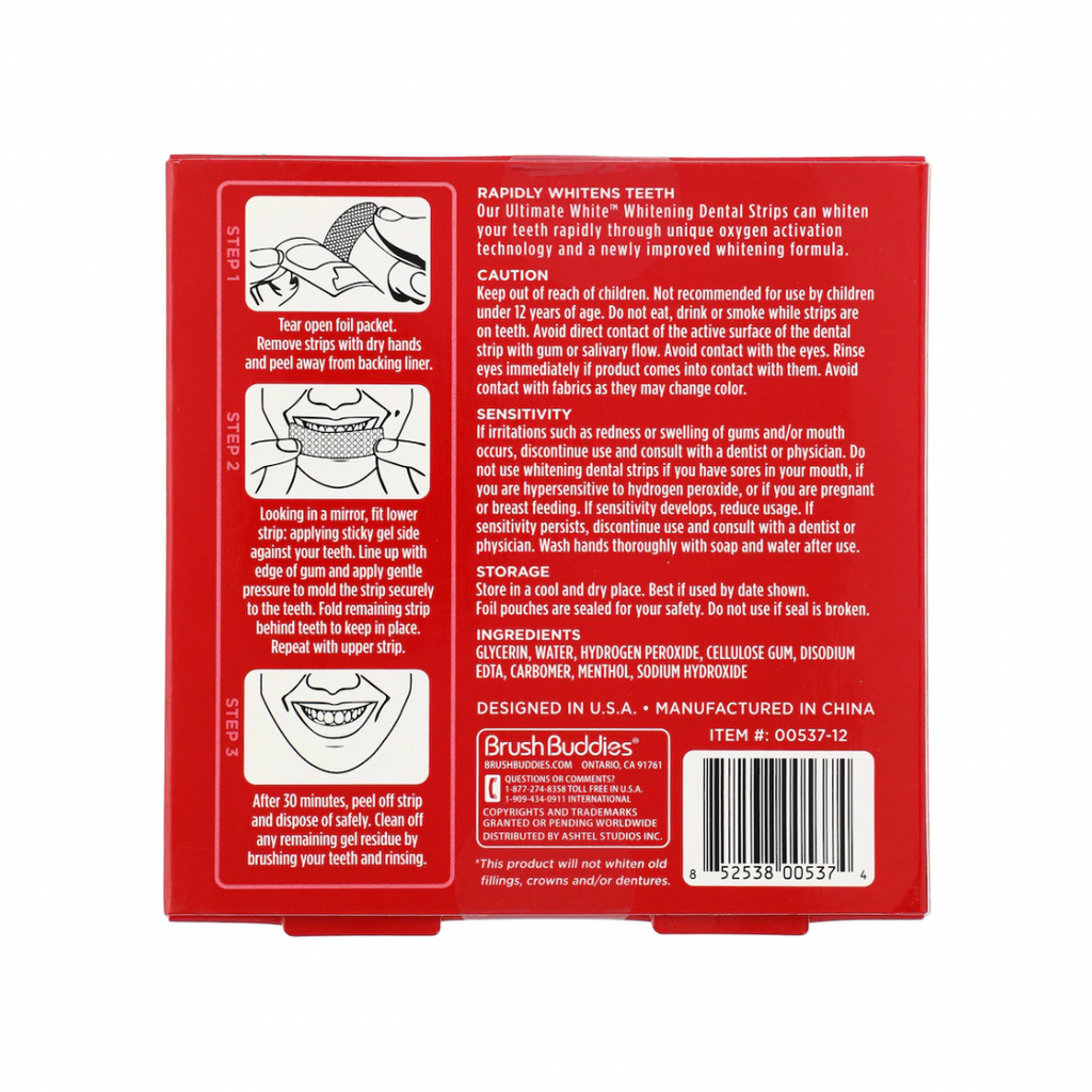 Ultimate White Whitening Dental Strips, 6-ct. Boxes