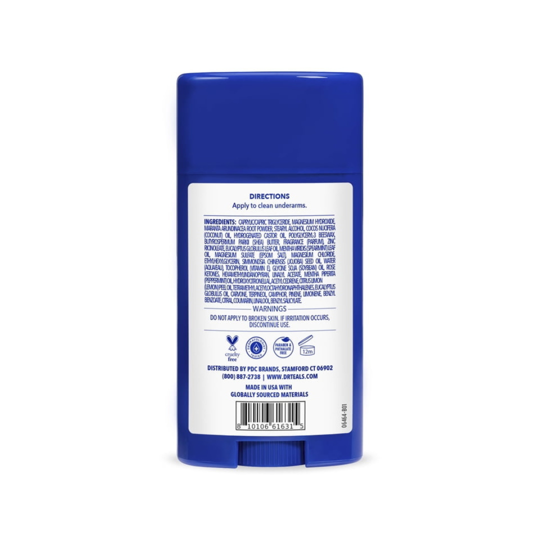 Dr Teal's Aluminum Free Deodorant, Eucalyptus with Essential Oils, 2.5 oz