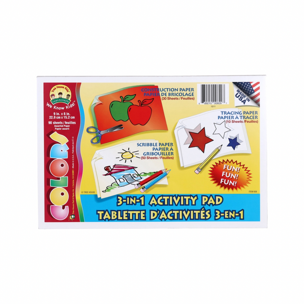 Tree House Kids Colors 3-in-1 Activity Pads, 90 Sheets