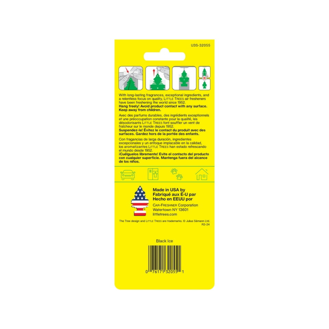 Little Trees Air Freshener Black Ice Fragrance 3-Pack