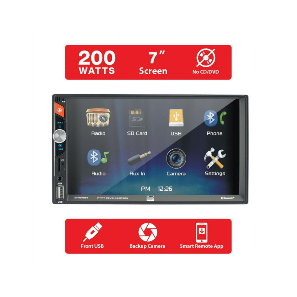 Dual Electronics 7" LED Touchscreen Car Stereo Receiver – Double DIN, Bluetooth, USB – XVM279BT (New)