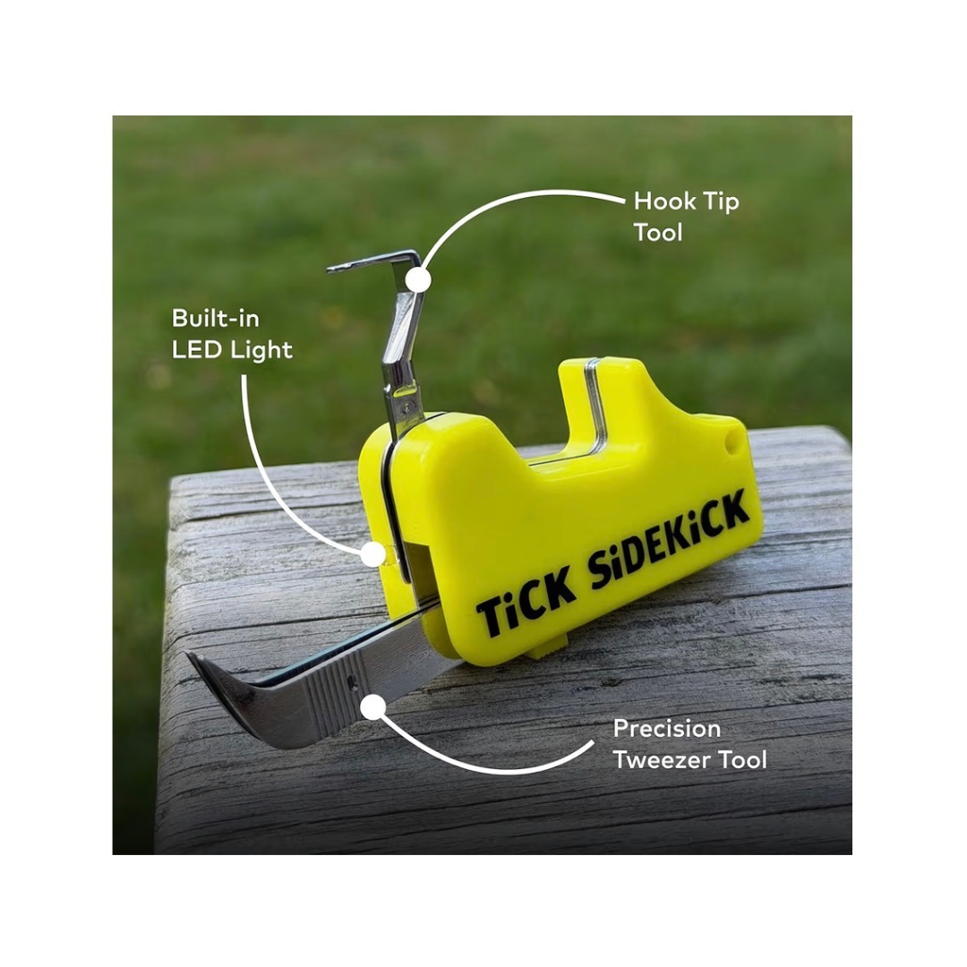SiDEKiCK Tick Removal Tool with Integrated Flashlight, Stainless Steel Multi-Function Extractor for Humans Dogs Cats, Portable Compact Lightweight Precision Design for Safe Easy Removal