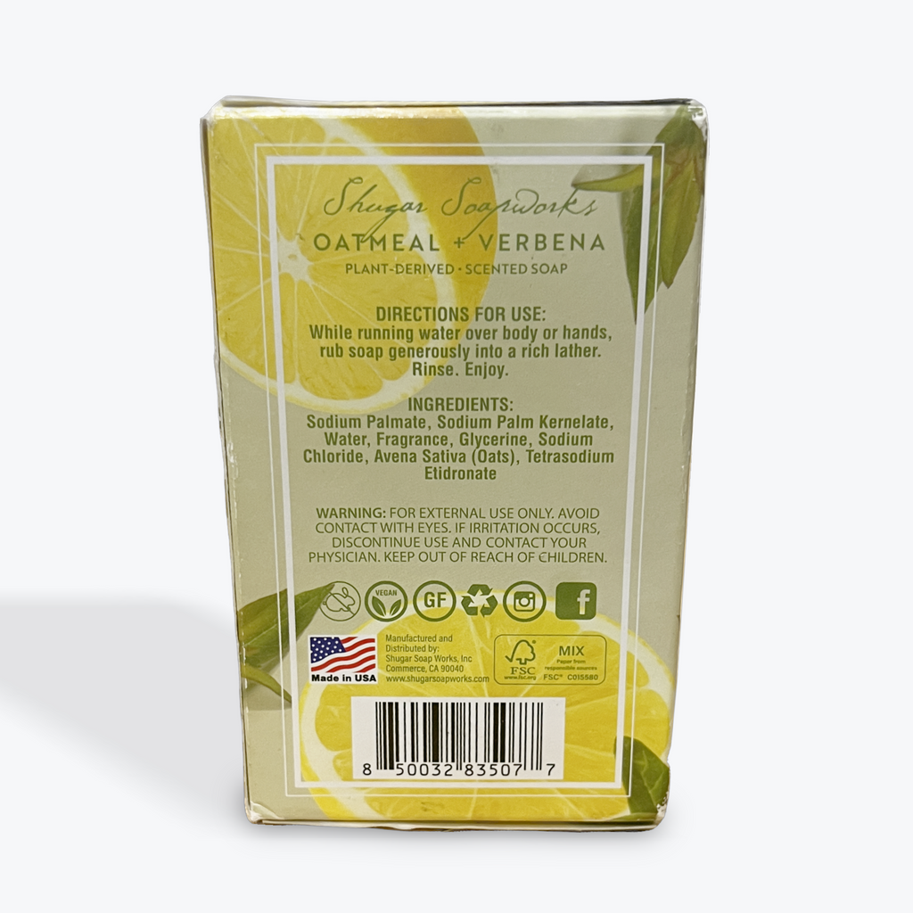 Shugar Soapworks Oatmeal & Verbena Soap - 5 Ounce Beauty Bar