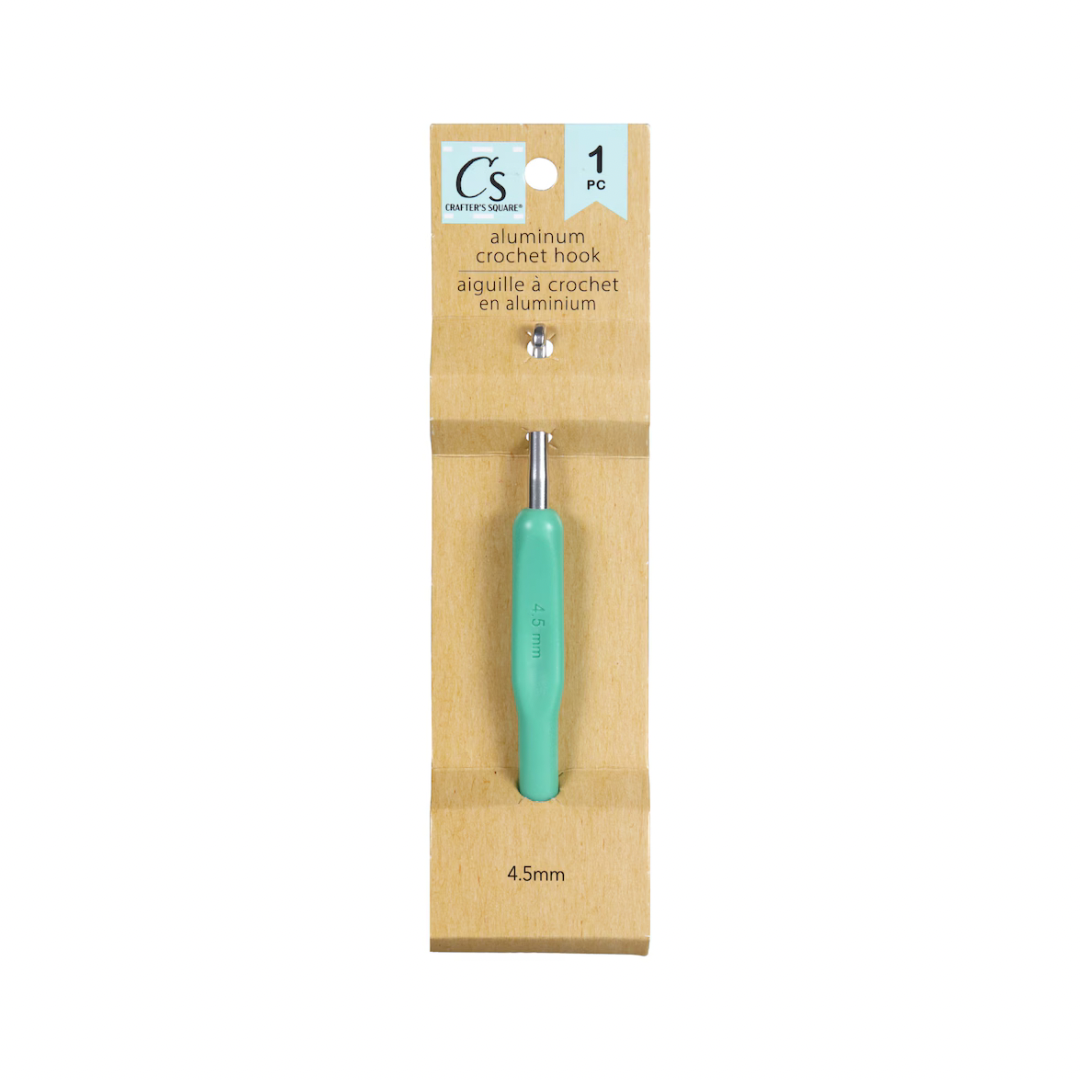 Crafter's Square Aluminum Crochet Hooks with Ergonomic Handles, 3 sizes