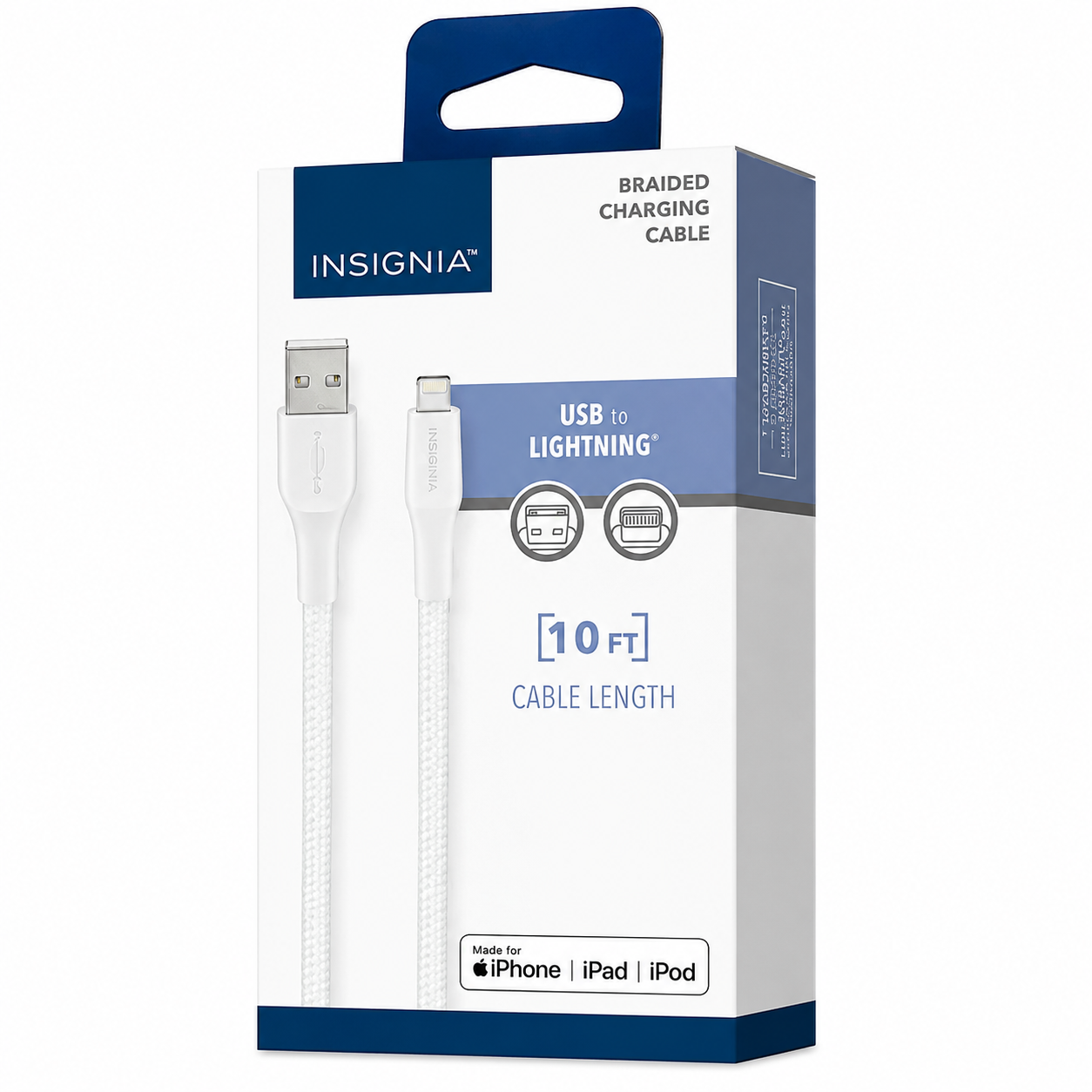 Insignia Braided Lightning to USB Cable, 10 ft. Length, haggle goods