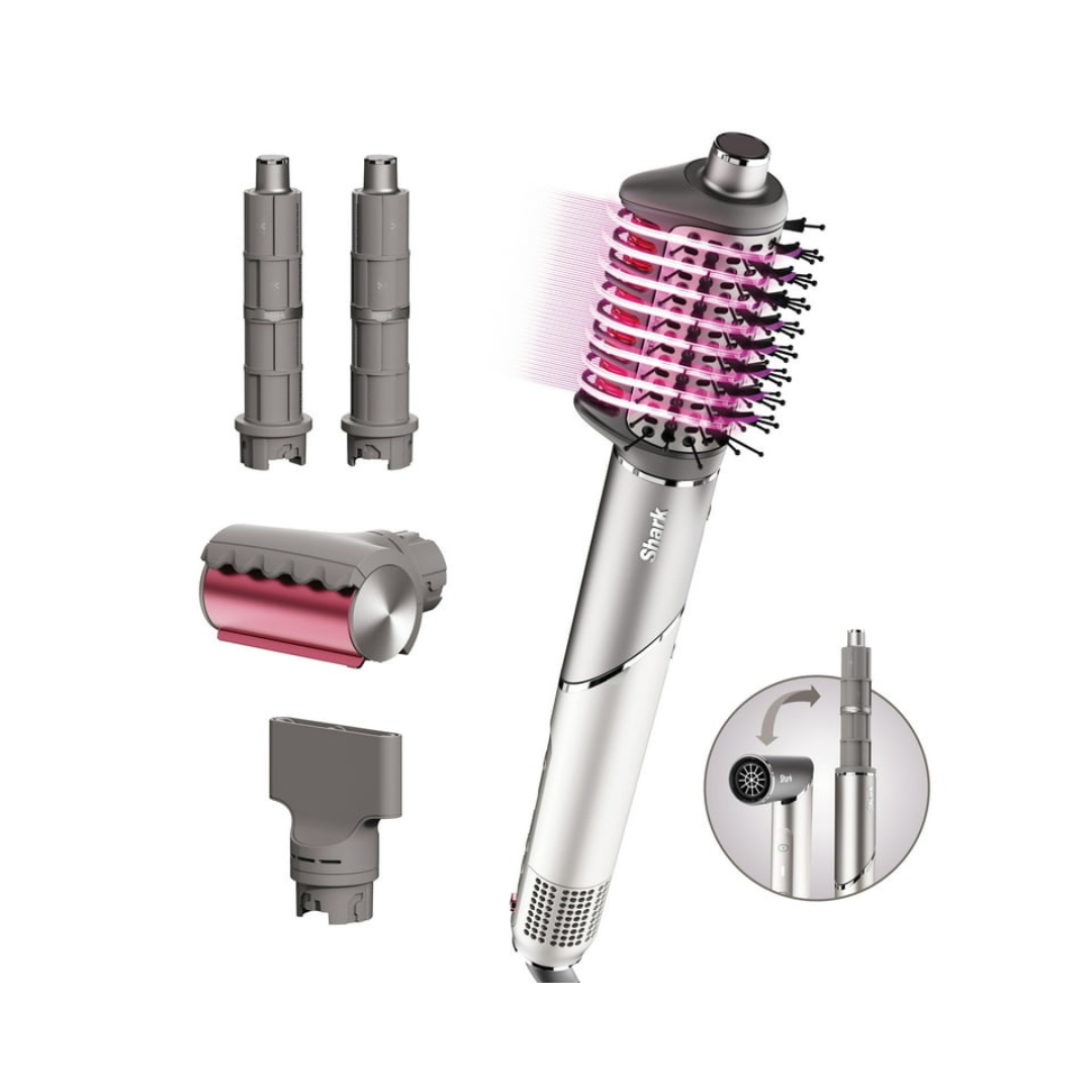 Shark FlexFusion Air & Ceramic Hair Styling System, Hair Dryer & Straightener, HD641 Metallic Mist, haggle goods