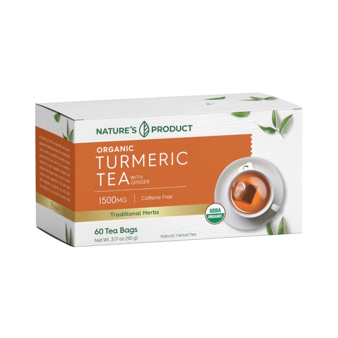 Turmeric Ginger Tea (Organic), 1500 mg, 60 Tea Bags, haggle goods
