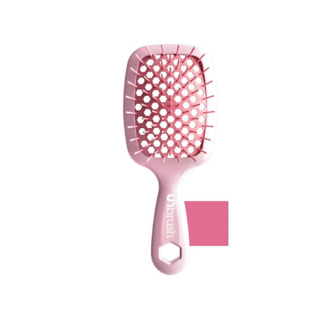 UNbrush Mini Pastel Detangling Hair Brush - Peony Light Pink, haggle goods 