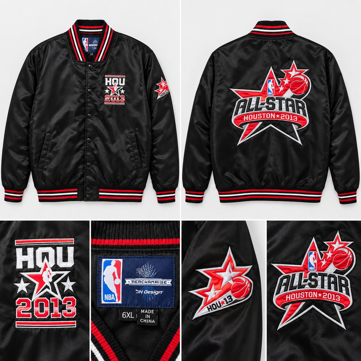 NBA Houston All-Star 2013 Satin Jacket 6XL – Black – haggle goods