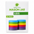 Helpful Home Mason Jar Lids 12-Pack – Reusable Canning Jar Replacement Lids