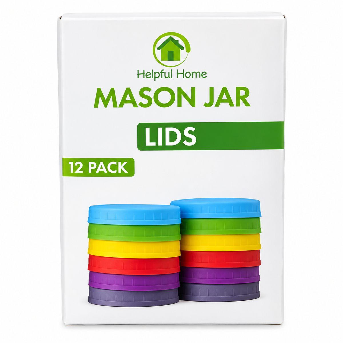 Helpful Home Mason Jar Lids 12-Pack – Reusable Canning Jar Replacement Lids