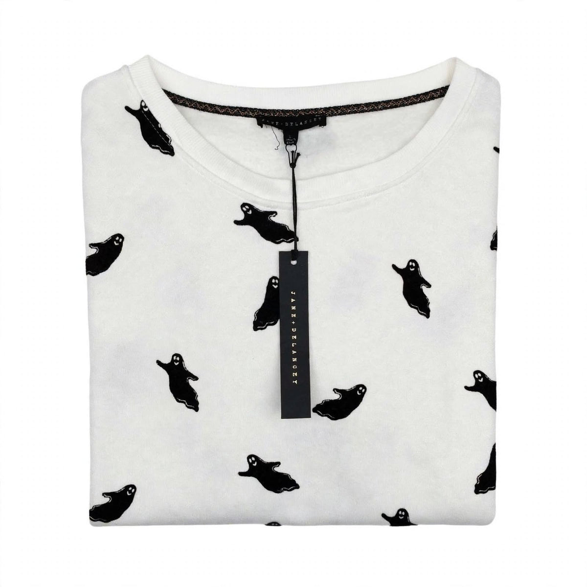 Jane & Delancey Spooky Ghost Print Sweatshirt | NWT Size L, haggle goods, haggle goods store