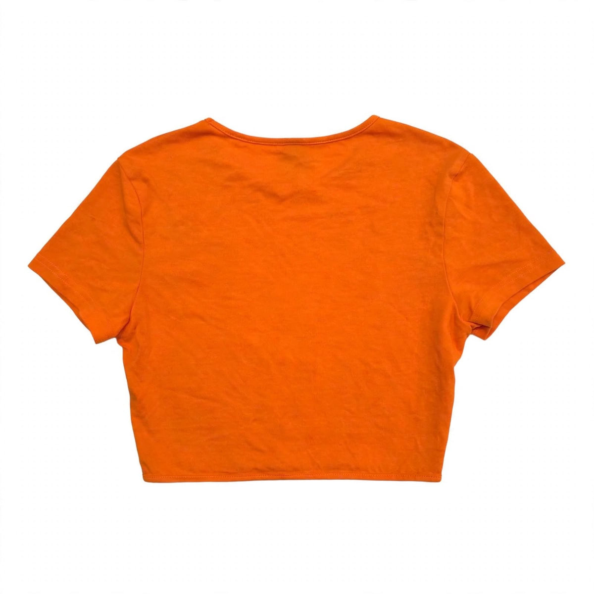 SHEIN Orange Cutout Button Crop Top - Size M (US 6) | Women's Short Sleeve Cropped T-Shirt
