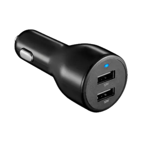 Insignia™ - 24W Dual USB Port Vehicle Charger - Black