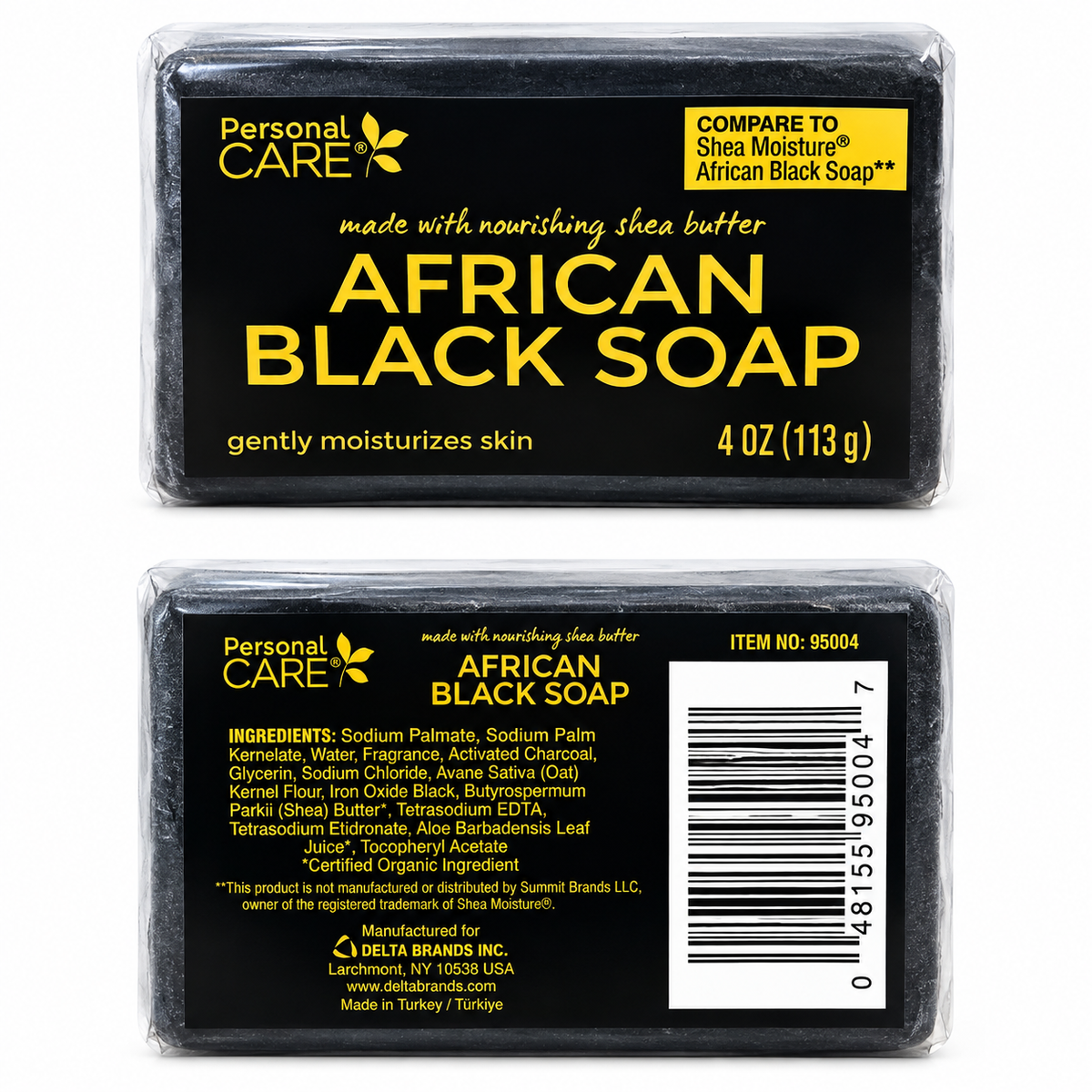 Personal Care African Black Soap with Shea Butter – 4 oz