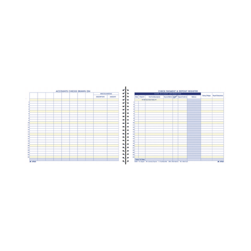 Adams Check Payment & Deposit Register