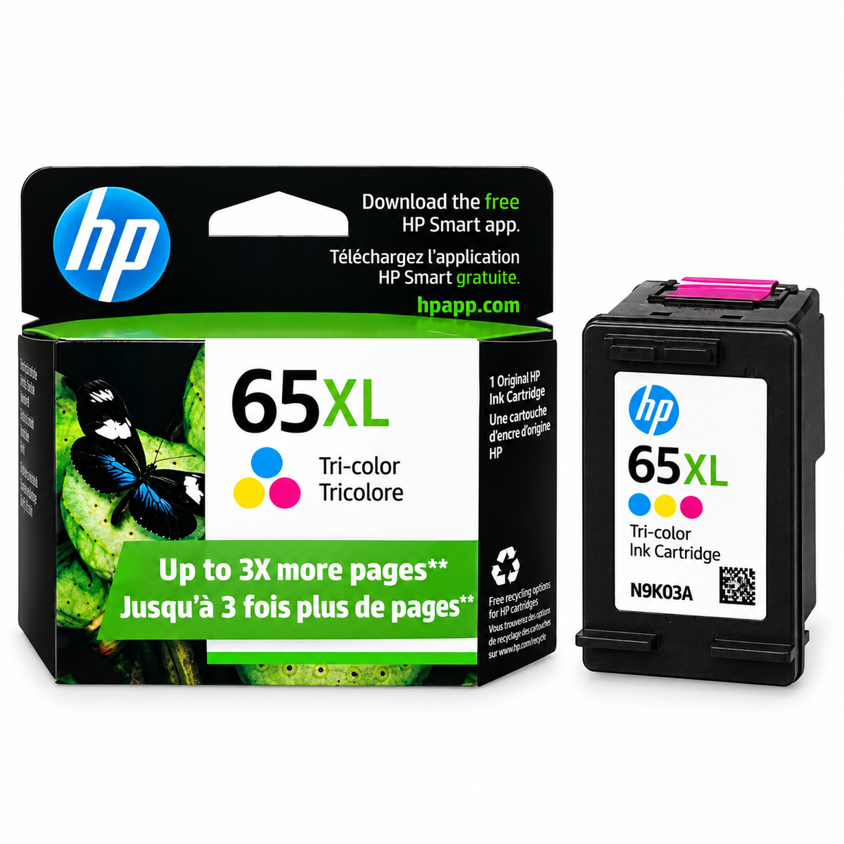 HP 65XL Tri-Color Ink Cartridge – High Yield Original HP N9K03A