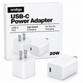 ondigo USB-C 20W Fast Charge Wall Charger 1-Port White Power Adapter 20WUSBCPA