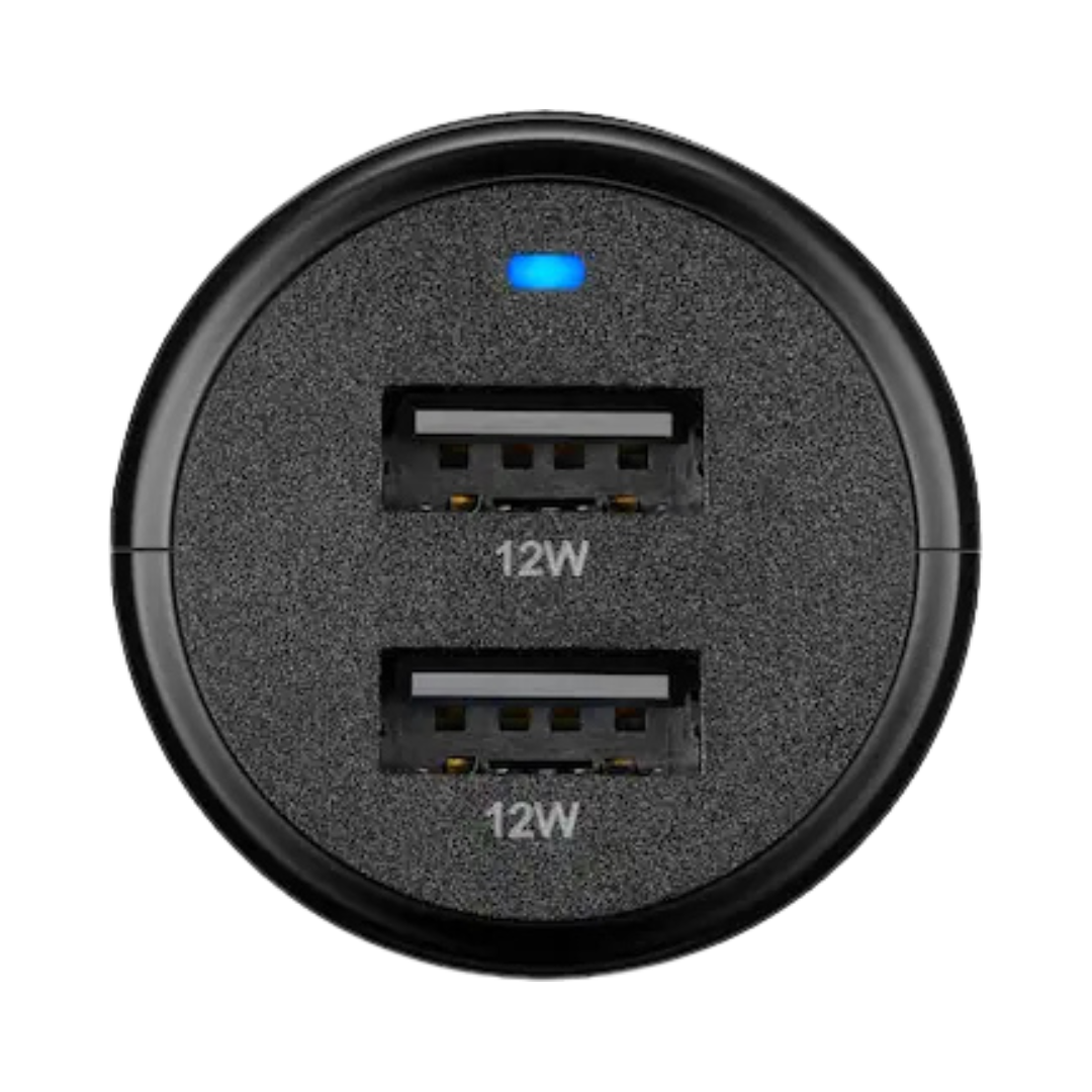 Insignia™ - 24W Dual USB Port Vehicle Charger - Black