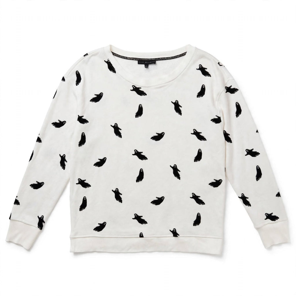 Jane & Delancey Spooky Ghost Print Sweatshirt | NWT Size L, haggle goods, haggle goods store