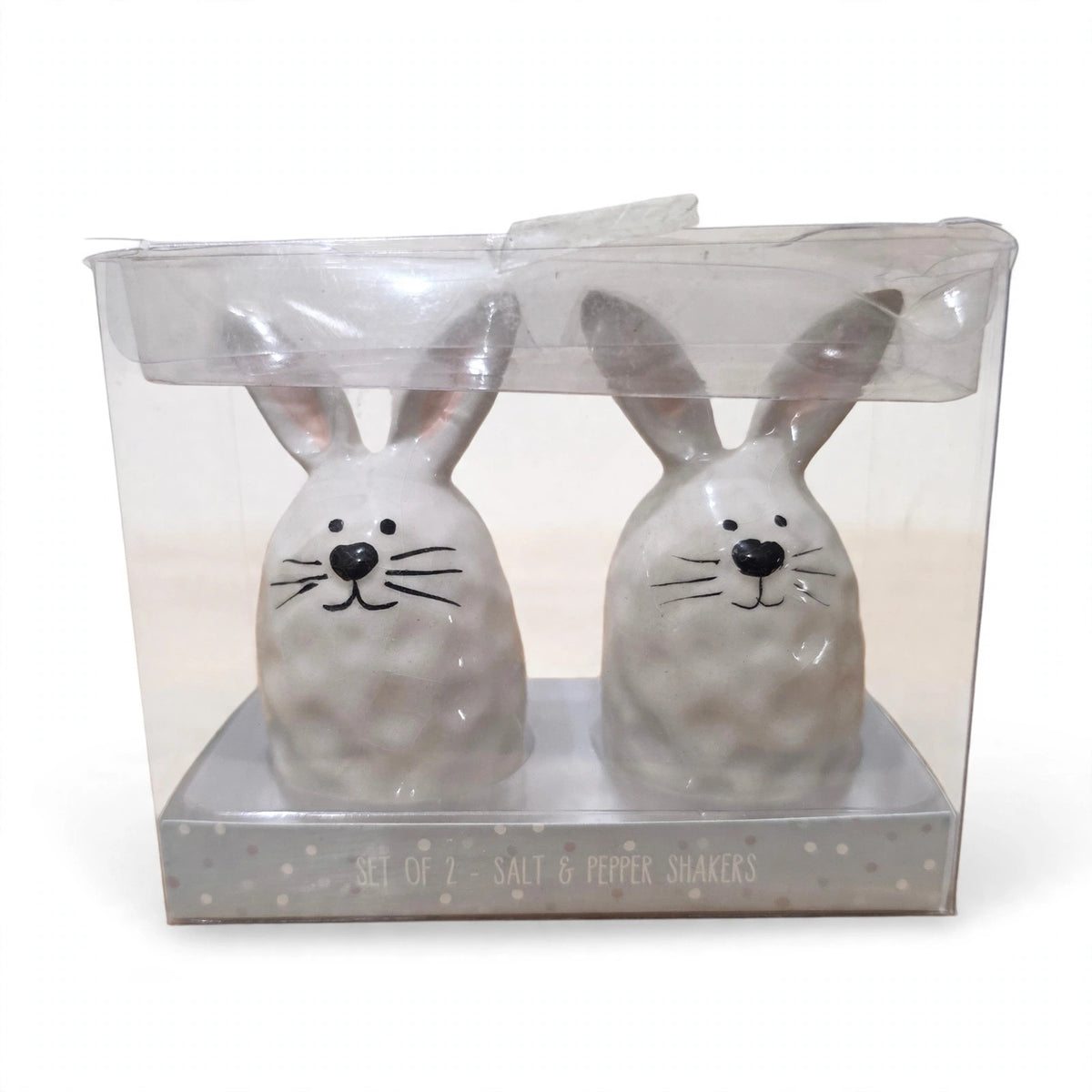 Ceramic Bunny Salt and Pepper Shakers – Set of 2 White Rabbit Easter Kitchen Decor