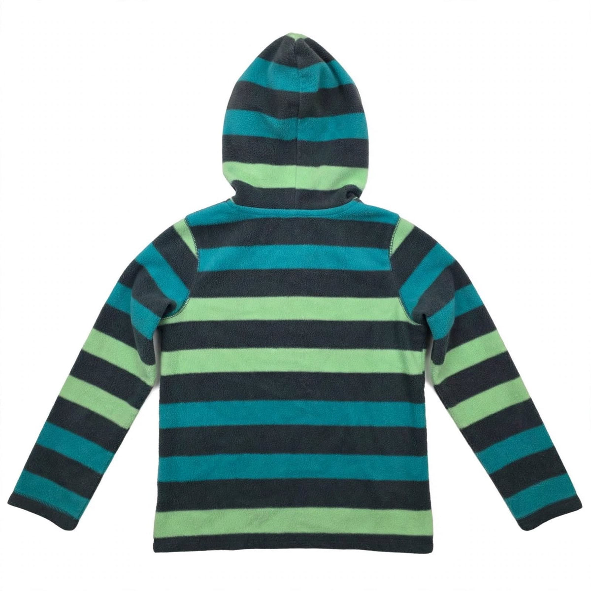 Old Navy Boys Fleece Hoodie Size 8 (M) - Striped Full Zip Jacket - Gray Teal Green, haggle goods, haggle store, Storage Seekers