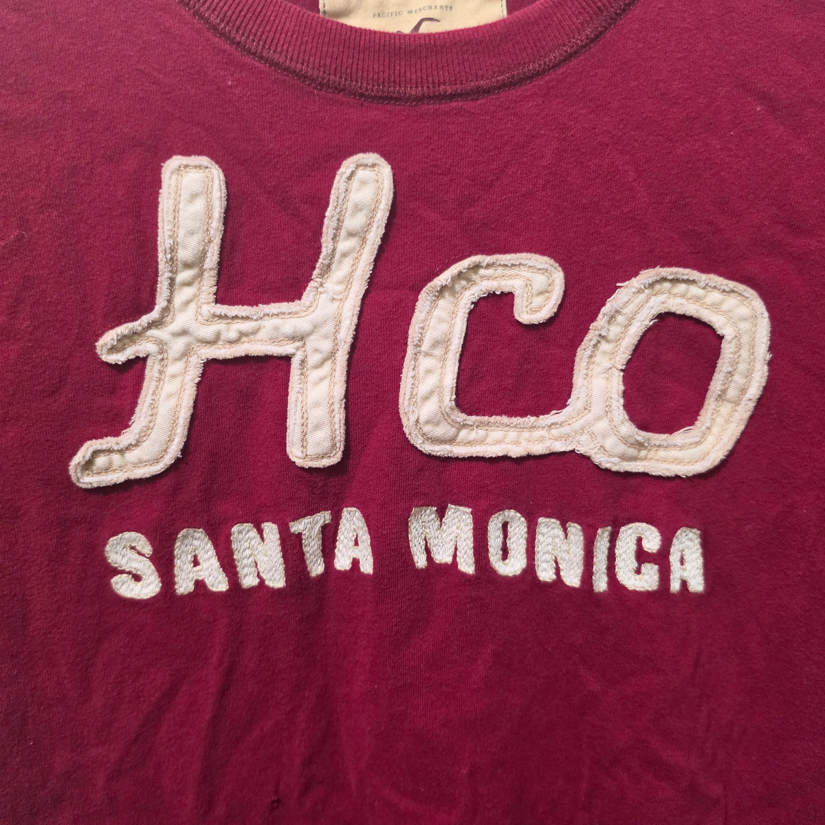 Hollister T-Shirt XL - HCo Santa Monica Burgundy Graphic Tee Mens XL