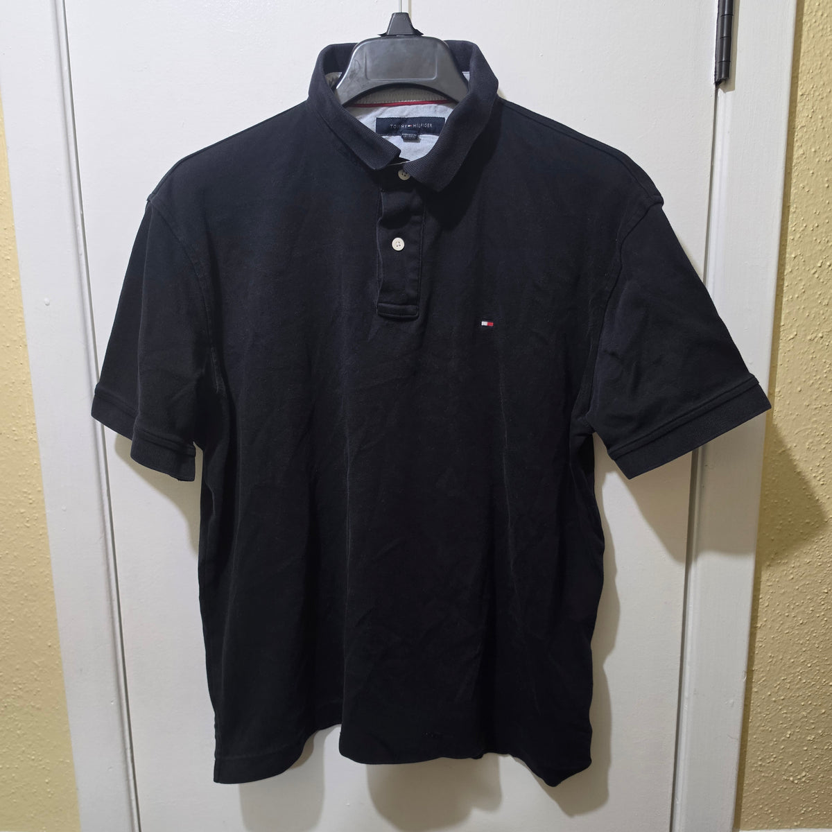 Tommy Hilfiger Polo Shirt Mens L - Black Classic Polo Pre-Owned