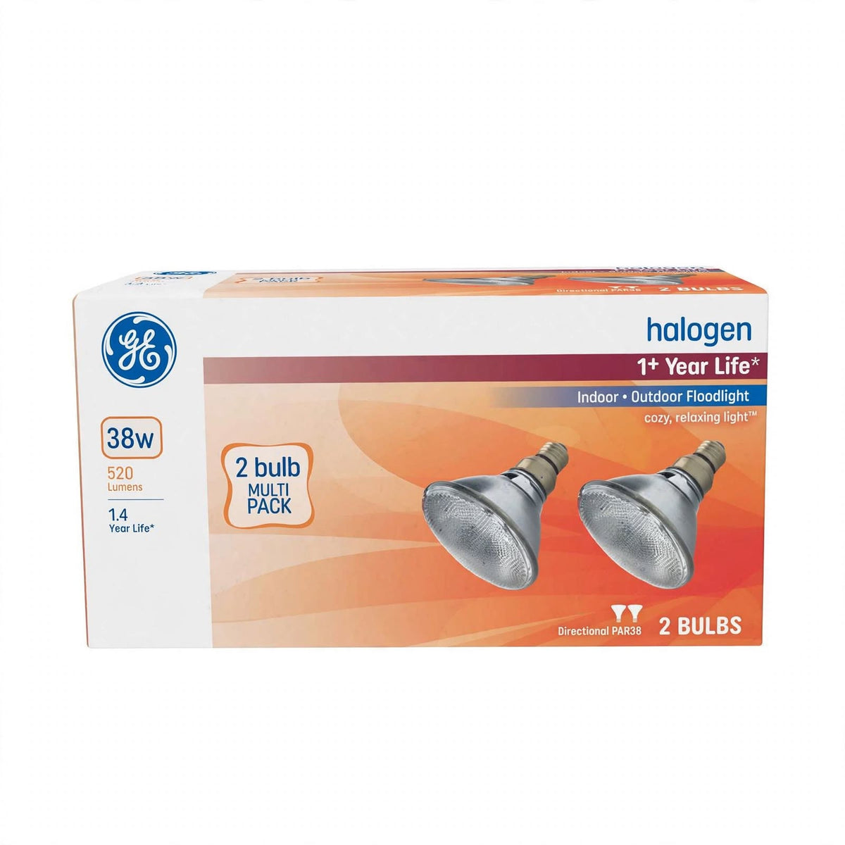 GE Halogen Outdoor PAR38 Flood Bulbs, 2-Pack