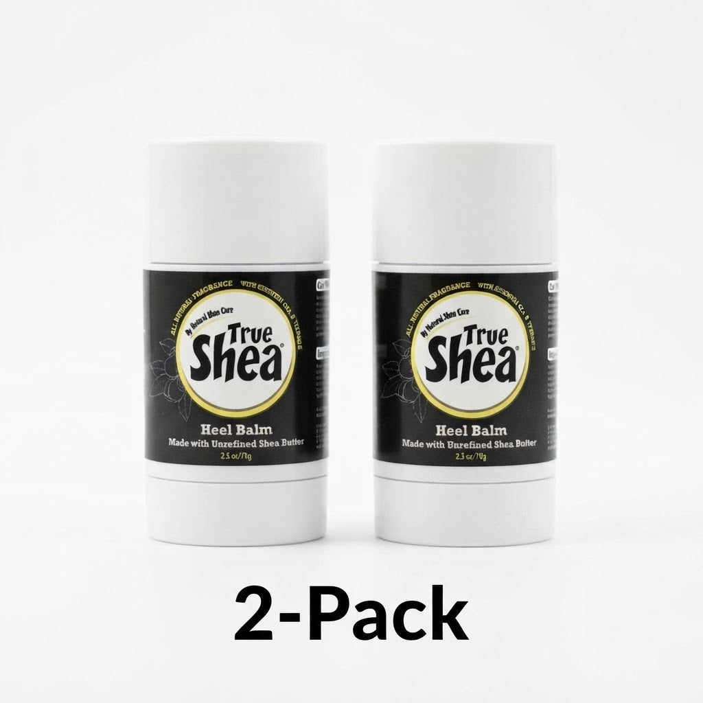 True Shea Heel Balm Stick - All-Natural Unrefined Shea Butter Moisturizer (2-Pack)