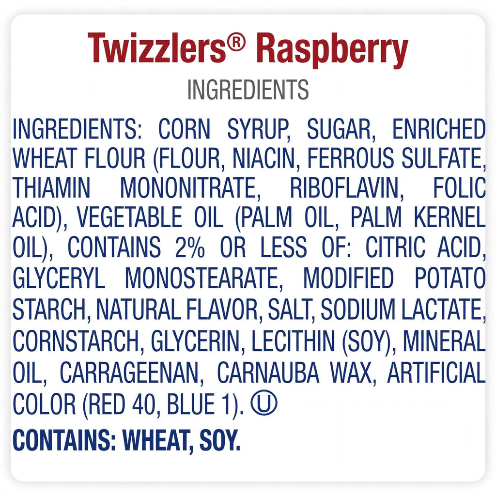 Twizzlers Filled Twists Raspberry Candy - Low Fat Licorice Snack, 11 oz.