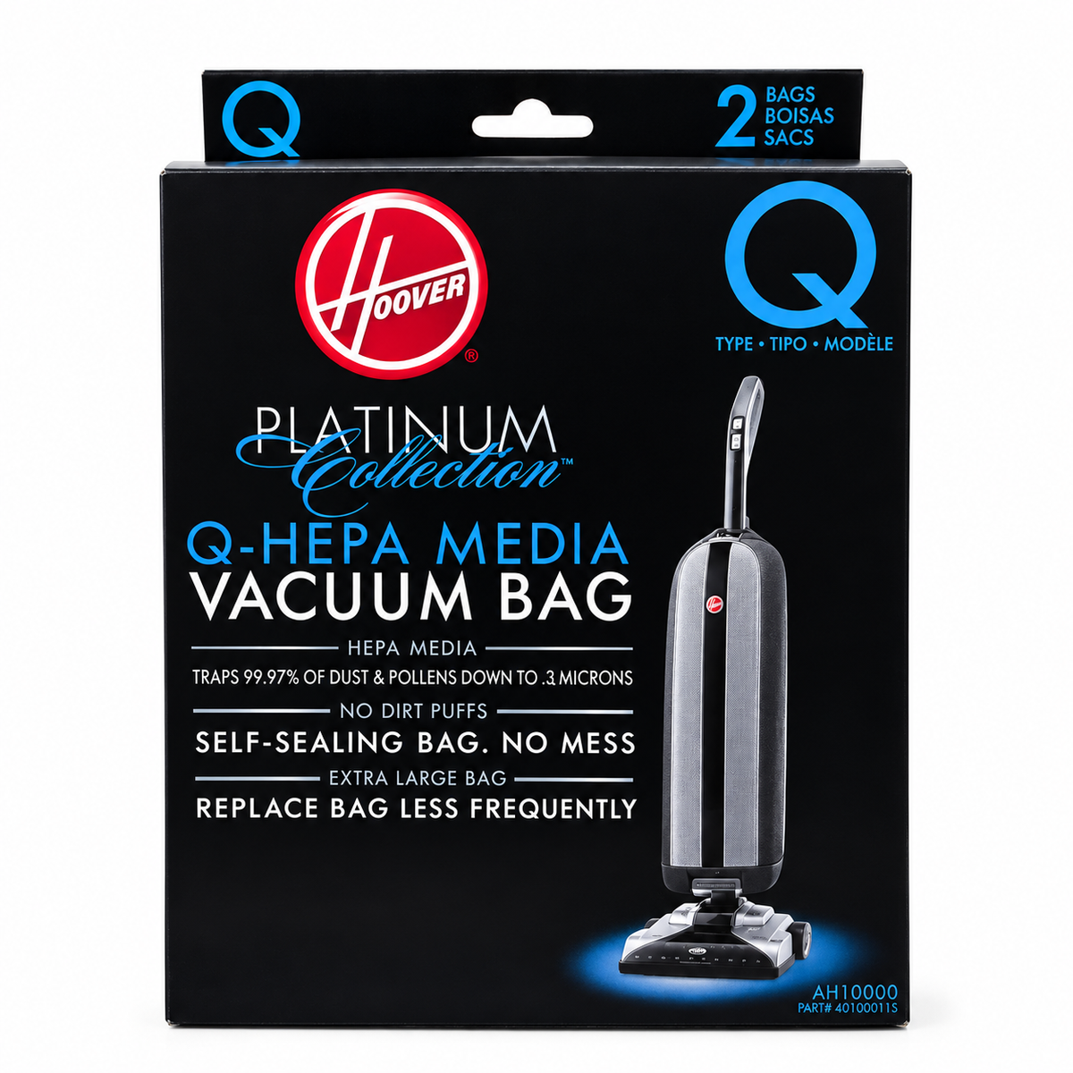 Hoover Platinum Q-HEPA Media Vacuum Bags 2-Pack AH10000