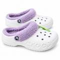Women’s Fuzzy Lined Clogs – Cozy Plush Slip-On Shoes with Ventilation Holes