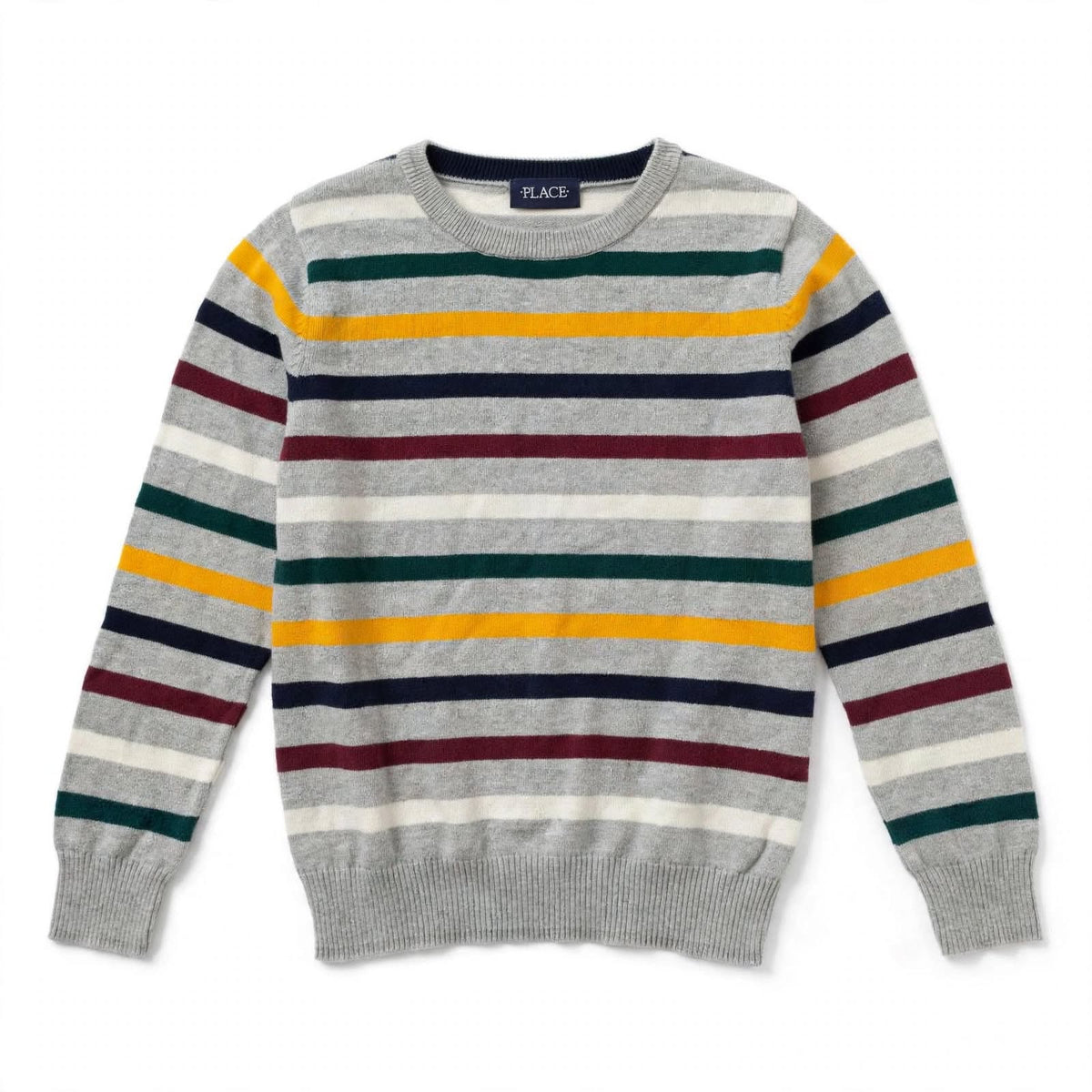 The Children's Place Boys Striped Crewneck Knit Sweater Long Sleeve M (7/8), haggle goods, haggle goods store