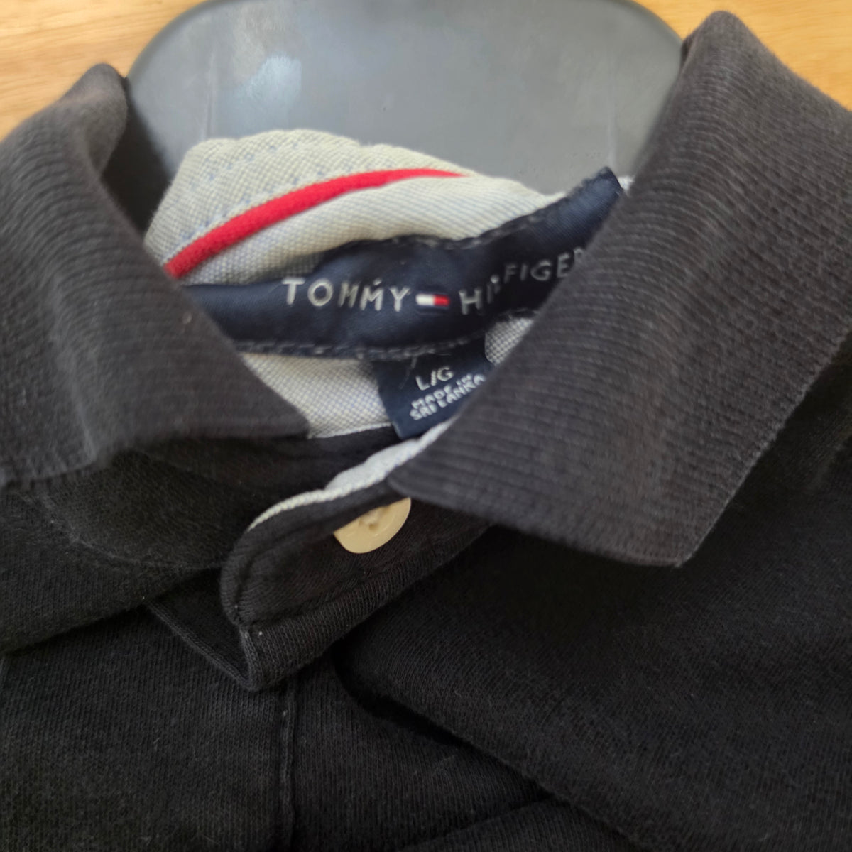Tommy Hilfiger Polo Shirt Mens L - Black Classic Polo Pre-Owned