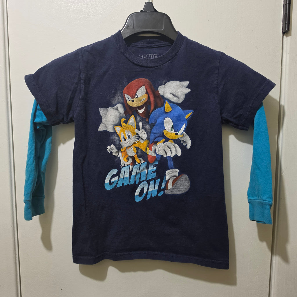 Sonic The Hedgehog Shirt Kids S (6/7) - Game On Long Sleeve T-Shirt Boys