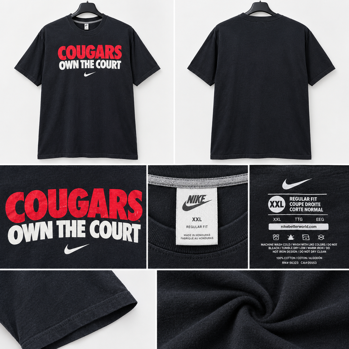 Nike Cougars Own the Court T-Shirt XXL Black
