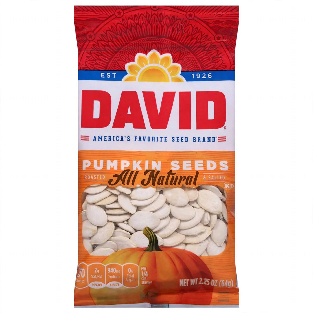 David's Roasted & Salted Pumpkin Seeds 2.25 oz, haggle goods, haggle goods store